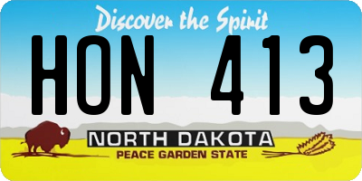 ND license plate HON413