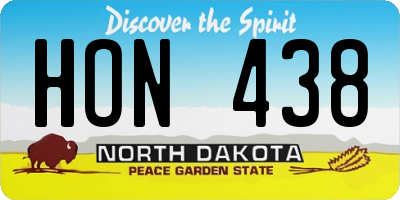 ND license plate HON438