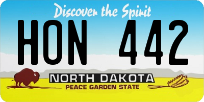 ND license plate HON442