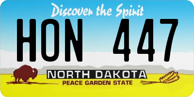 ND license plate HON447