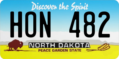 ND license plate HON482