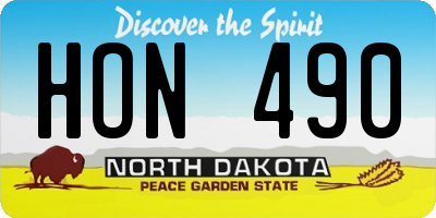 ND license plate HON490