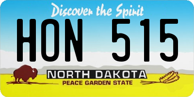 ND license plate HON515