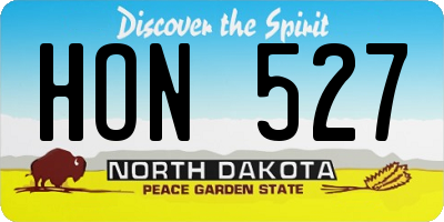 ND license plate HON527