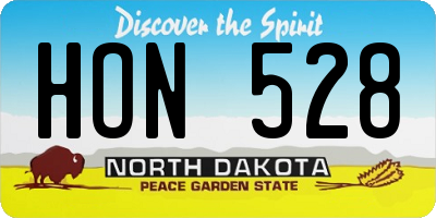 ND license plate HON528