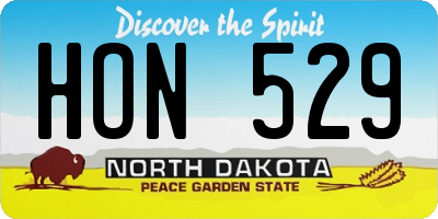 ND license plate HON529