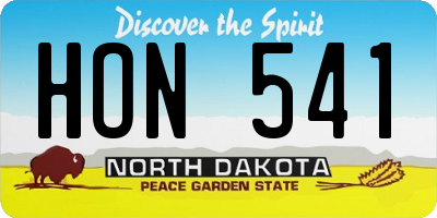 ND license plate HON541