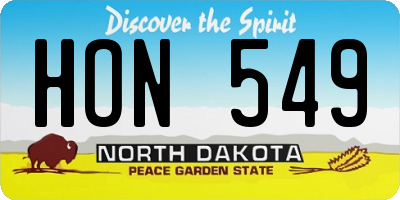 ND license plate HON549