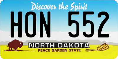 ND license plate HON552