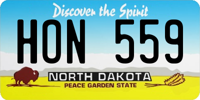 ND license plate HON559
