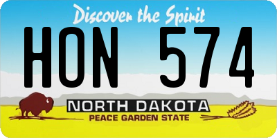 ND license plate HON574