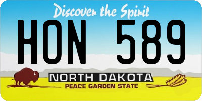 ND license plate HON589