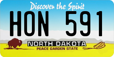 ND license plate HON591