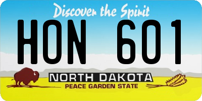 ND license plate HON601
