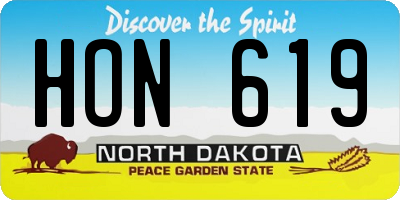 ND license plate HON619