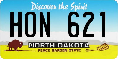 ND license plate HON621