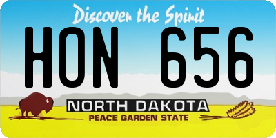 ND license plate HON656