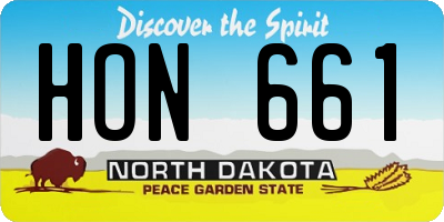 ND license plate HON661