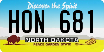 ND license plate HON681