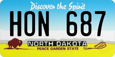 ND license plate HON687