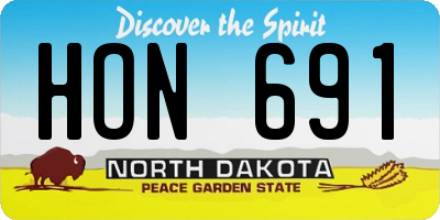 ND license plate HON691