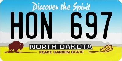 ND license plate HON697