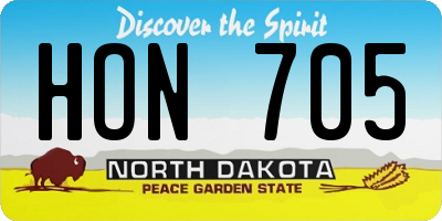 ND license plate HON705