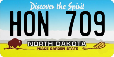 ND license plate HON709