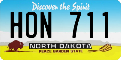 ND license plate HON711