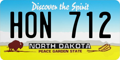 ND license plate HON712