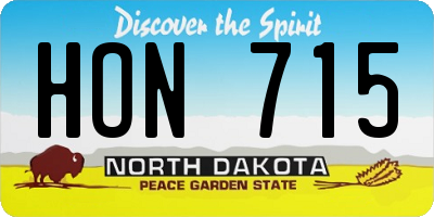 ND license plate HON715