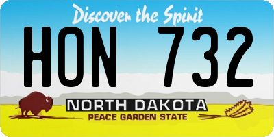 ND license plate HON732