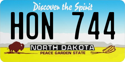 ND license plate HON744