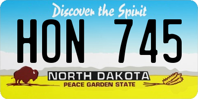 ND license plate HON745
