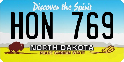 ND license plate HON769