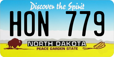 ND license plate HON779