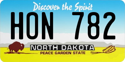 ND license plate HON782