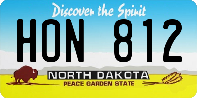 ND license plate HON812