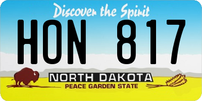 ND license plate HON817