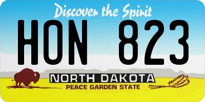 ND license plate HON823