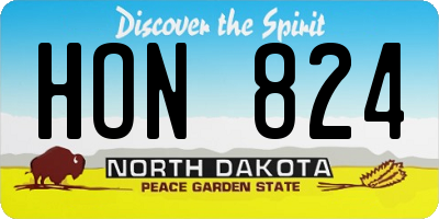 ND license plate HON824