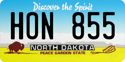 ND license plate HON855