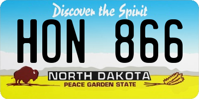 ND license plate HON866