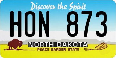 ND license plate HON873