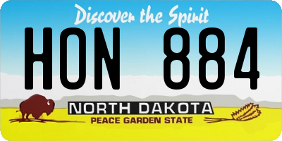 ND license plate HON884