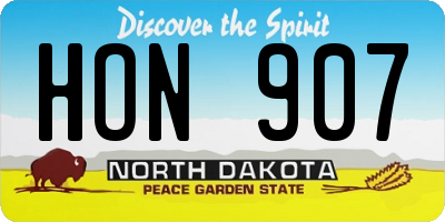 ND license plate HON907