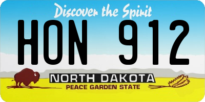 ND license plate HON912