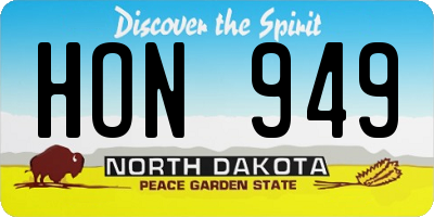 ND license plate HON949