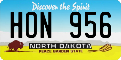 ND license plate HON956