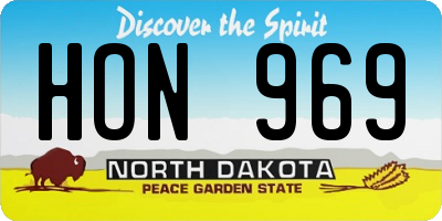 ND license plate HON969